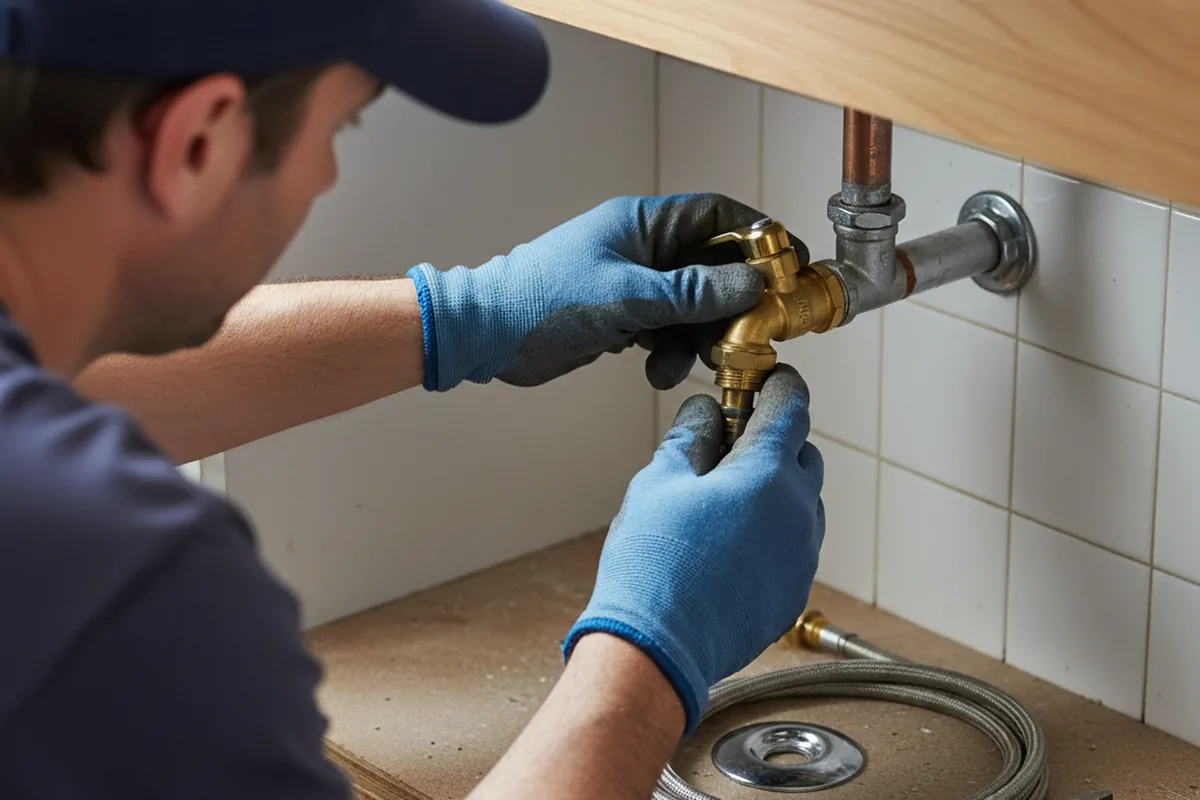 Shutoff valve and fitting work during Faucet and Fixture Repair in Hanna